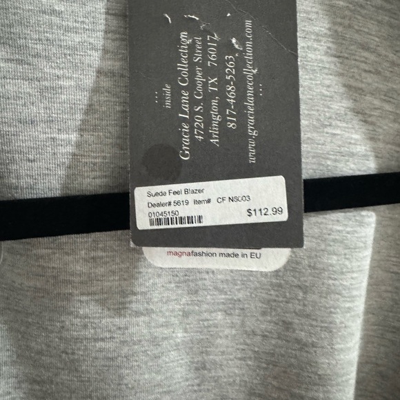 Brown Suede-Like Blazer with Waterfall Collar - Picture 6 of 7